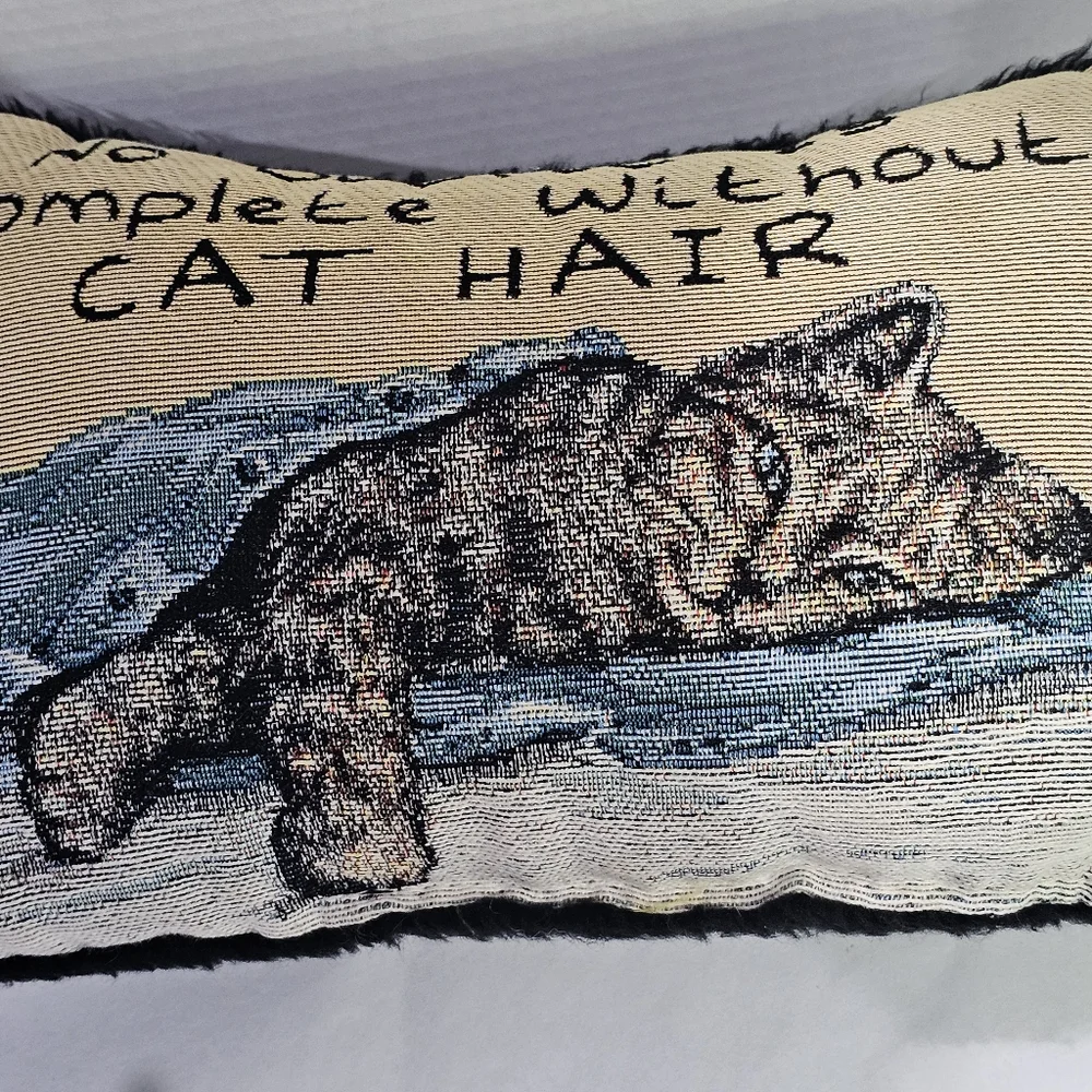 No Outfit Is Complete Without Cat Hair Pillow 12x8 Manual Woodworkers and Weave